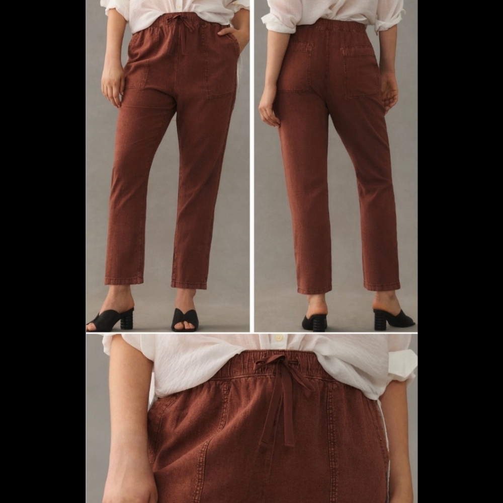 Anthropologie linen drawstring pants by pilcro size L